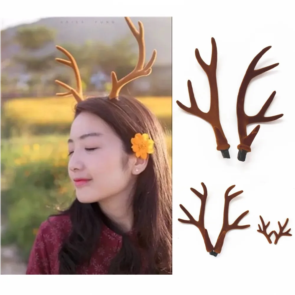 Reindeer Antlers Headband - Handgefertigte braune Simulations-Hirschgeweih-Accessoires für Weihnachtsdekoration, DIY-Cosplay-Stirnbänder