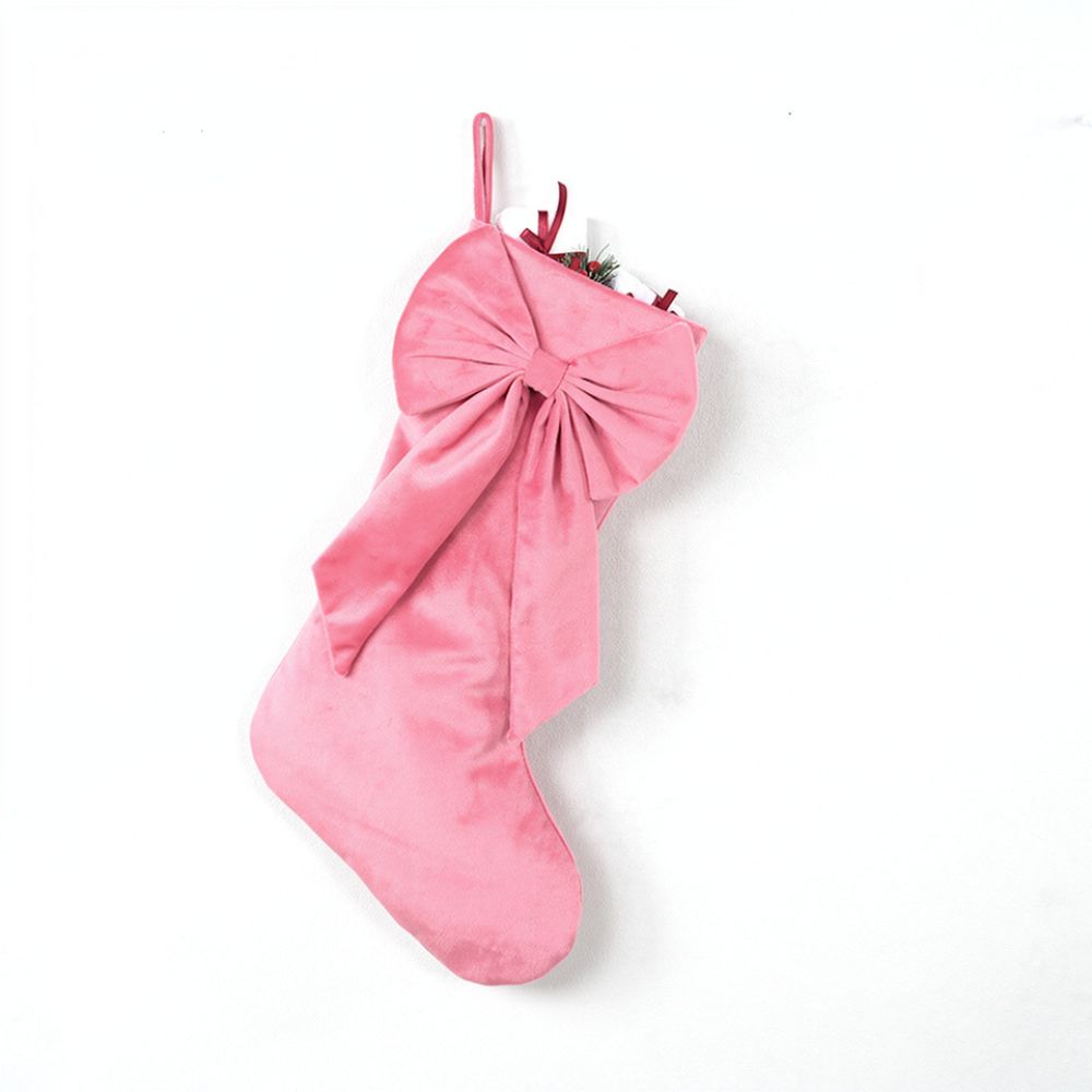 Christmas Stocking Hanging - 18 Zoll Weihnachts-Samtstrumpf, dekorative Hängeverzierung, Geschenktüte,