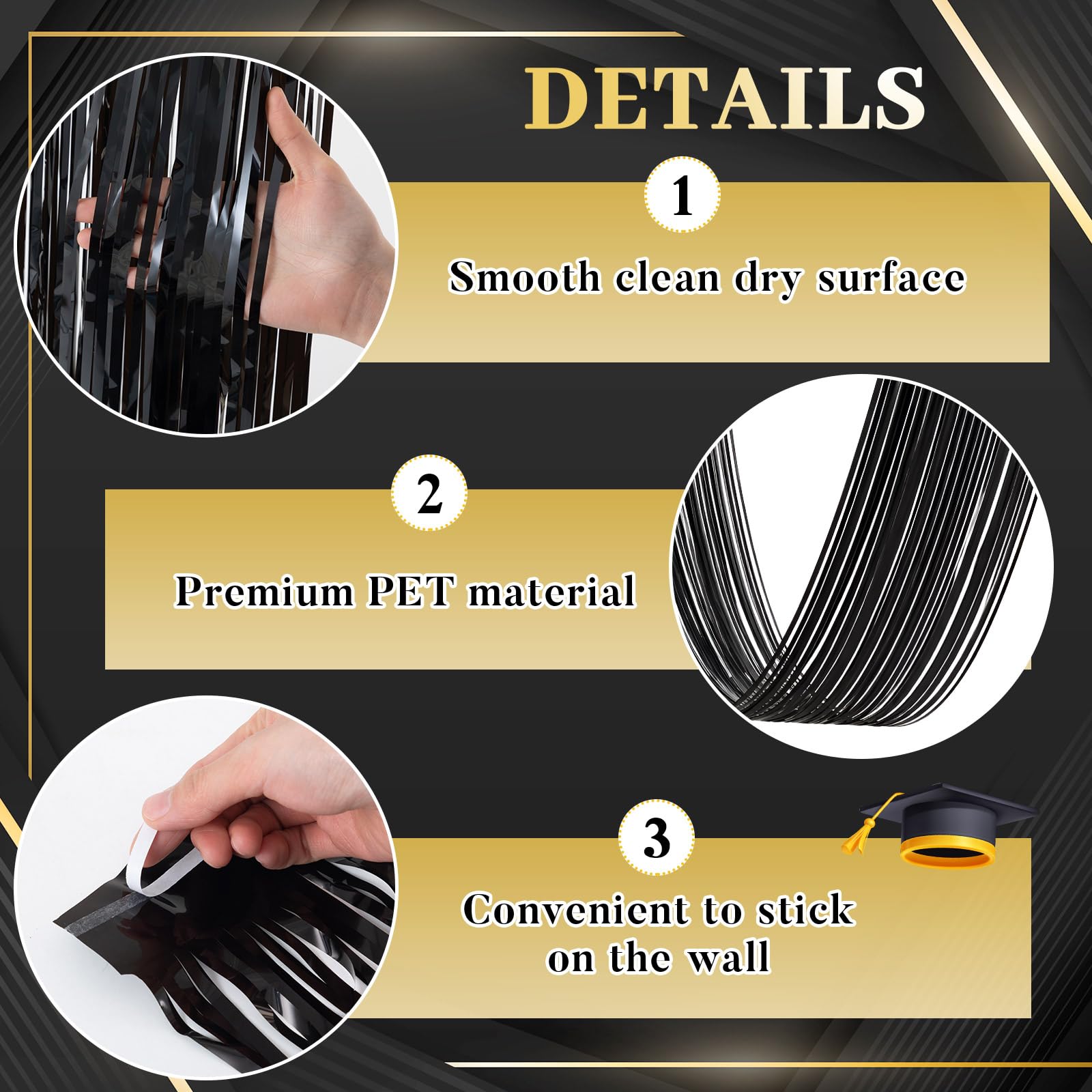 4 Stück schwarze Lametta-Frans – Tinsel Garland Decoration Bewertung und Preis