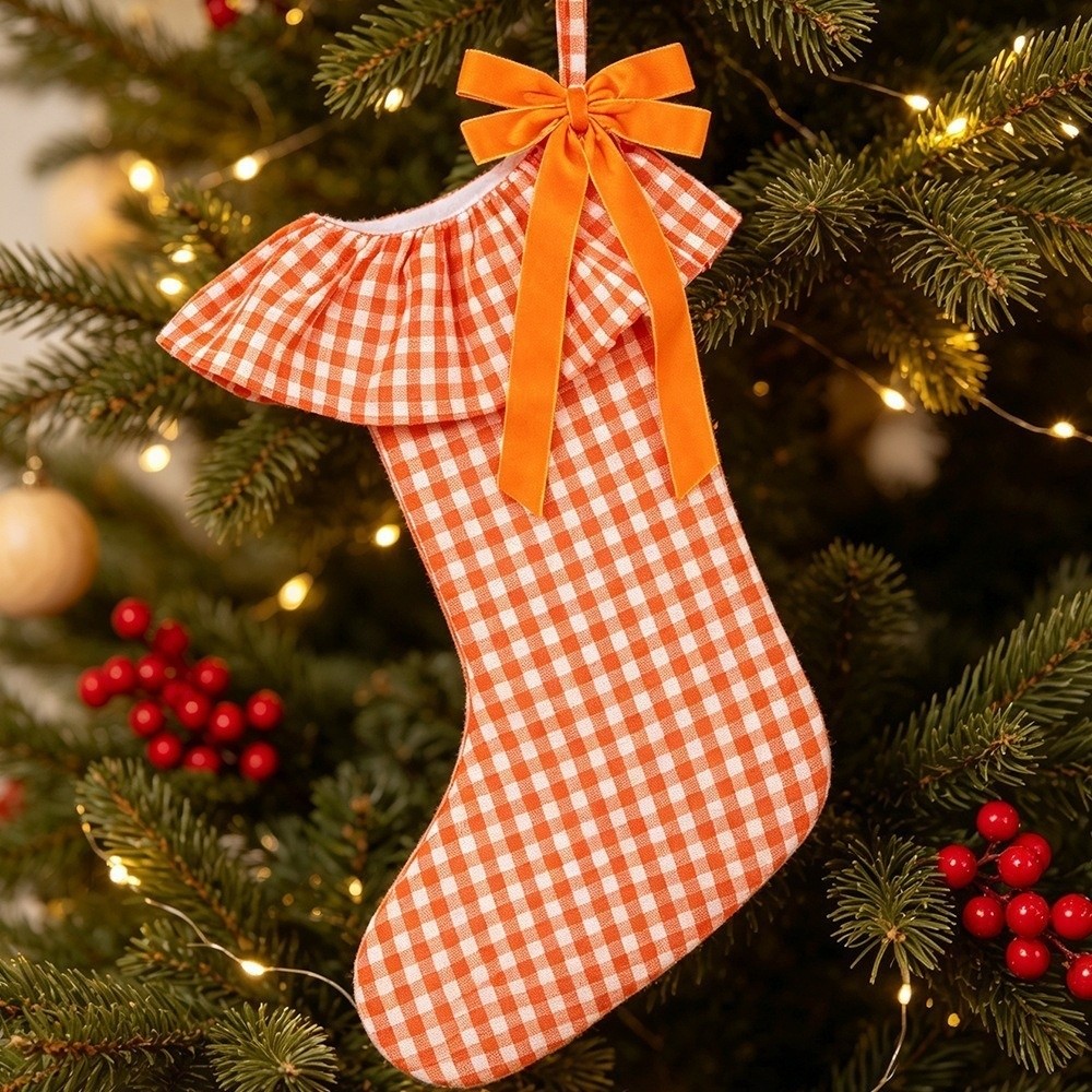 Karierte Weihnachtsstrumpf mit – Christmas Stocking Hanging Bewertung und Preis