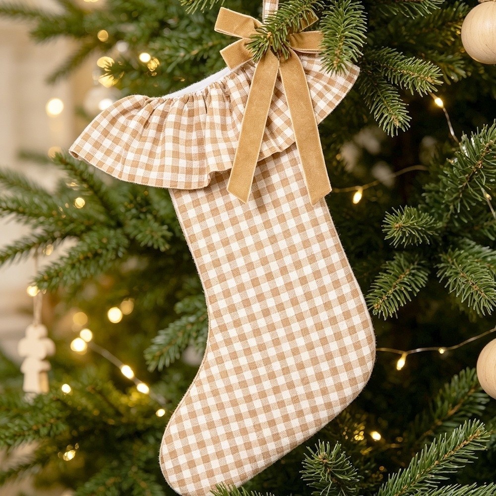 Karierte Weihnachtsstrumpf mit – Christmas Stocking Hanging Bewertung und Preis